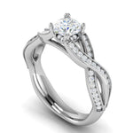 Load image into Gallery viewer, 1-Carat Lab Grown Solitaire Diamond Twisted Shank Platinum Ring JL PT RP RD LG 148-B
