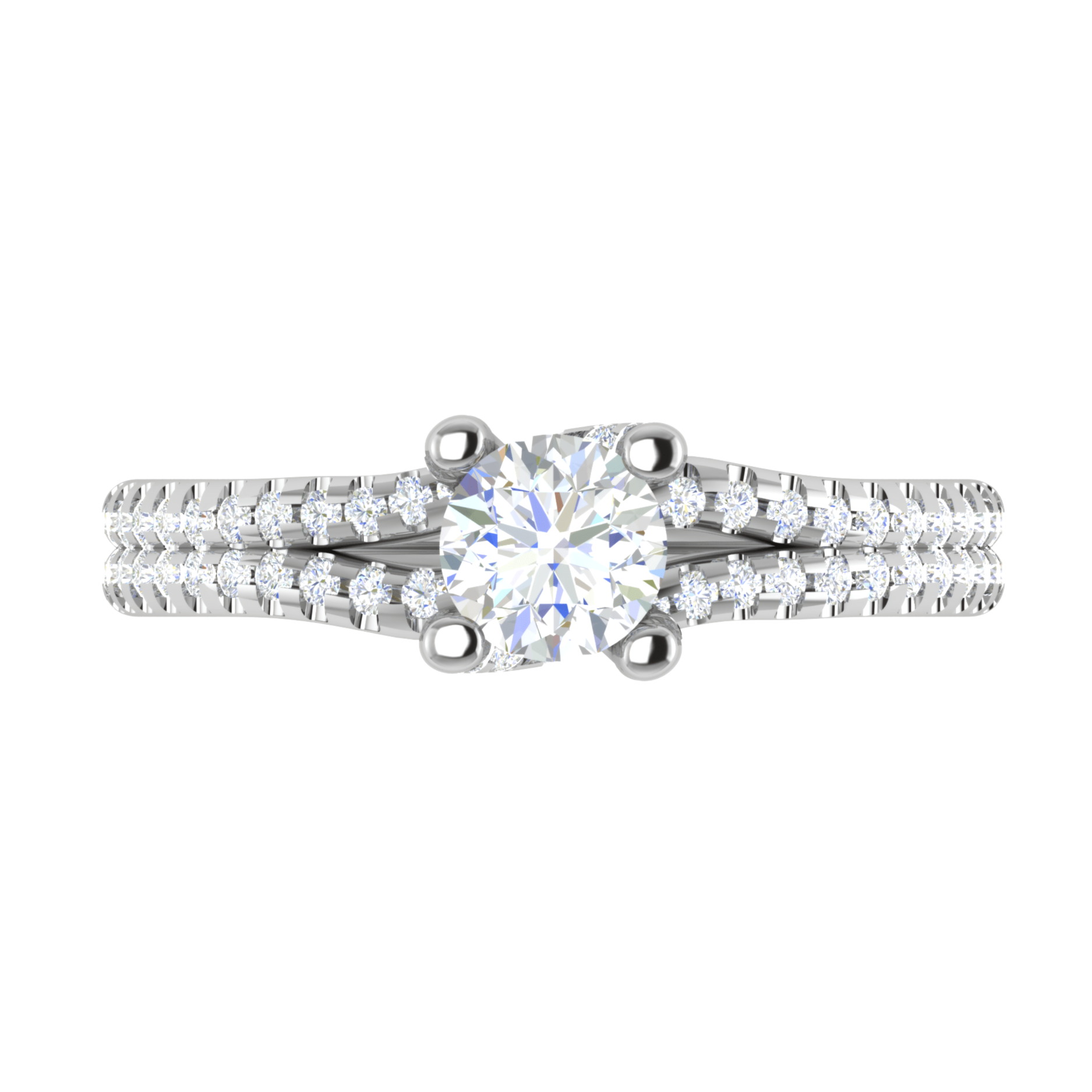 50-Pointer Solitaire Diamond Split Shank Platinum Ring JL PT RP RD 182-A
