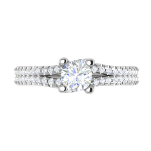 50-Pointer Solitaire Diamond Split Shank Platinum Ring JL PT RP RD 182-A