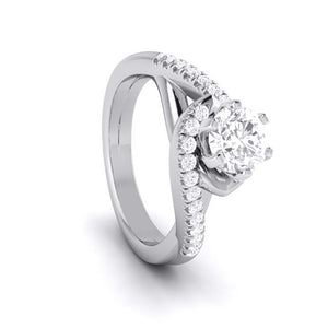 Curvy Platinum 30-Pointer Solitaire Engagement Ring for Women JL PT G 110   Jewelove.US