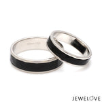 Load image into Gallery viewer, Platinum Couple Unisex Ring with Black Ceramic JL PT 1330   Jewelove
