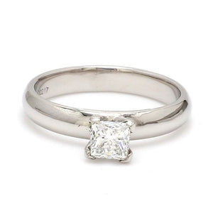 30 Pointer Princess Cut Solitaire Platinum Ring with 4 Prongs JL PT 440-A