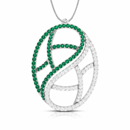 Designer Platinum with Diamond Emerald Pendant for Women JL PT P NL8526E   Jewelove.US