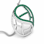 Load image into Gallery viewer, Designer Platinum Set with Diamond &amp; Emerald for Women JL PT PE NL8526E
