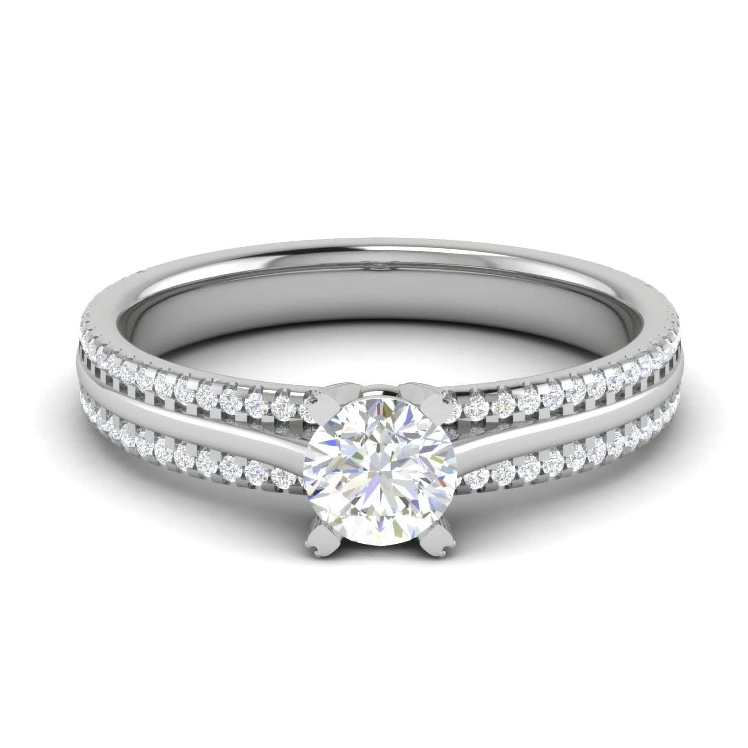 70-Pointer Lab Grown Solitaire Diamond Split Shank Platinum Ring JL PT RP RD LG G 142-A