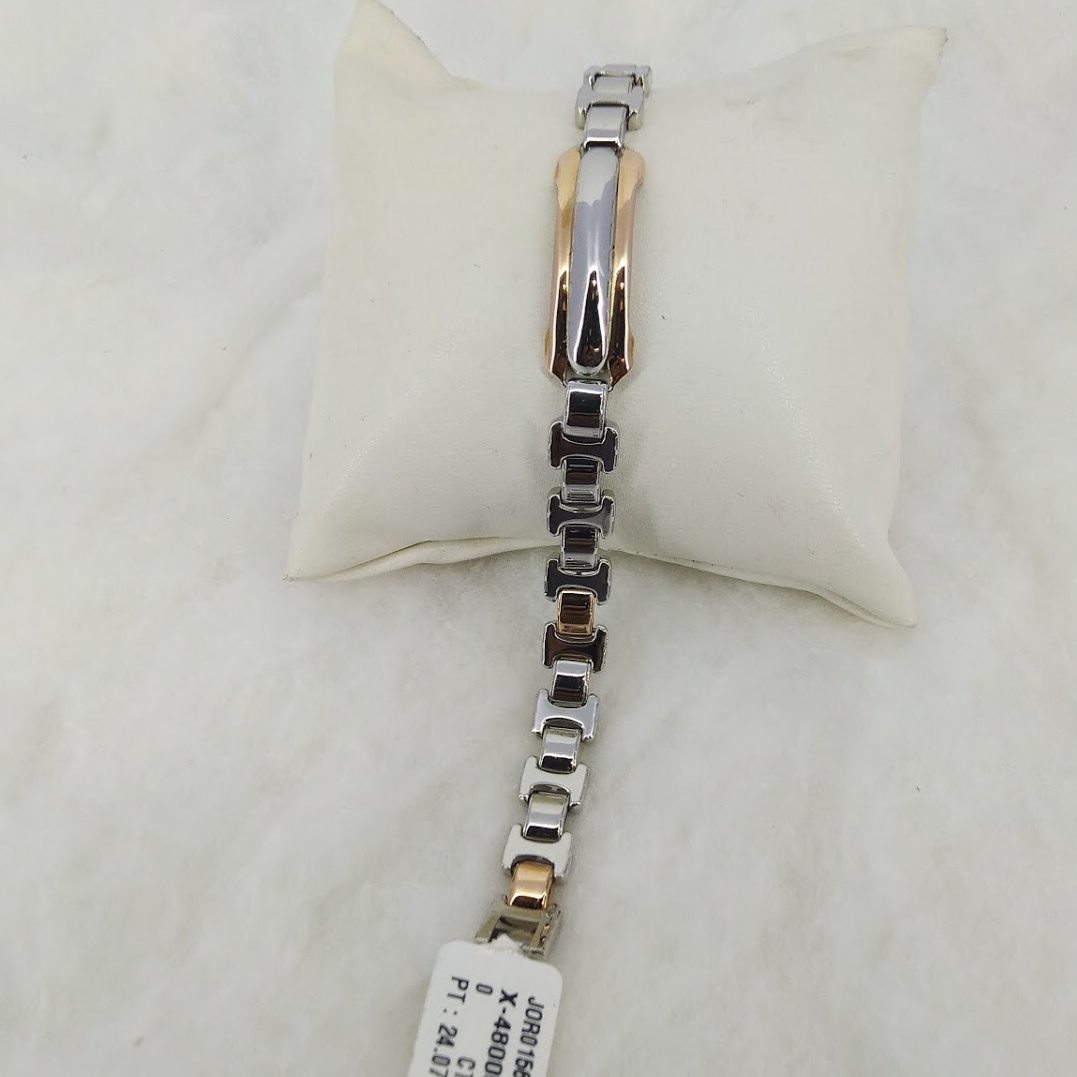 Men of Platinum | Bracelet with Rose Gold for Men JL PTB 786   Jewelove.US