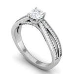 Load image into Gallery viewer, 1-Carat Lab Grown Solitaire Diamond Split Shank Platinum Ring JL PT RP RD LG 165-B
