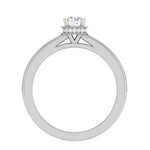 Load image into Gallery viewer, 70-Pointer Lab Grown Solitaire Single Halo Diamond Shank Platinum Ring JL PT RP RD LG 157-A
