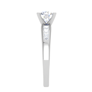 30-Pointer Solitaire with Princess cut Diamond Shank Platinum Ring JL PT RC PR 186