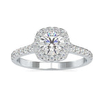 Load image into Gallery viewer, 30-Pointer Solitaire Platinum Halo Diamond Shank Engagement Ring JL PT 0191
