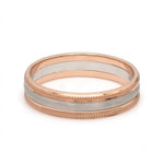 Load image into Gallery viewer, Milgrain Edge Platinum &amp; Rose Gold Couple Rings JL PT 636-A
