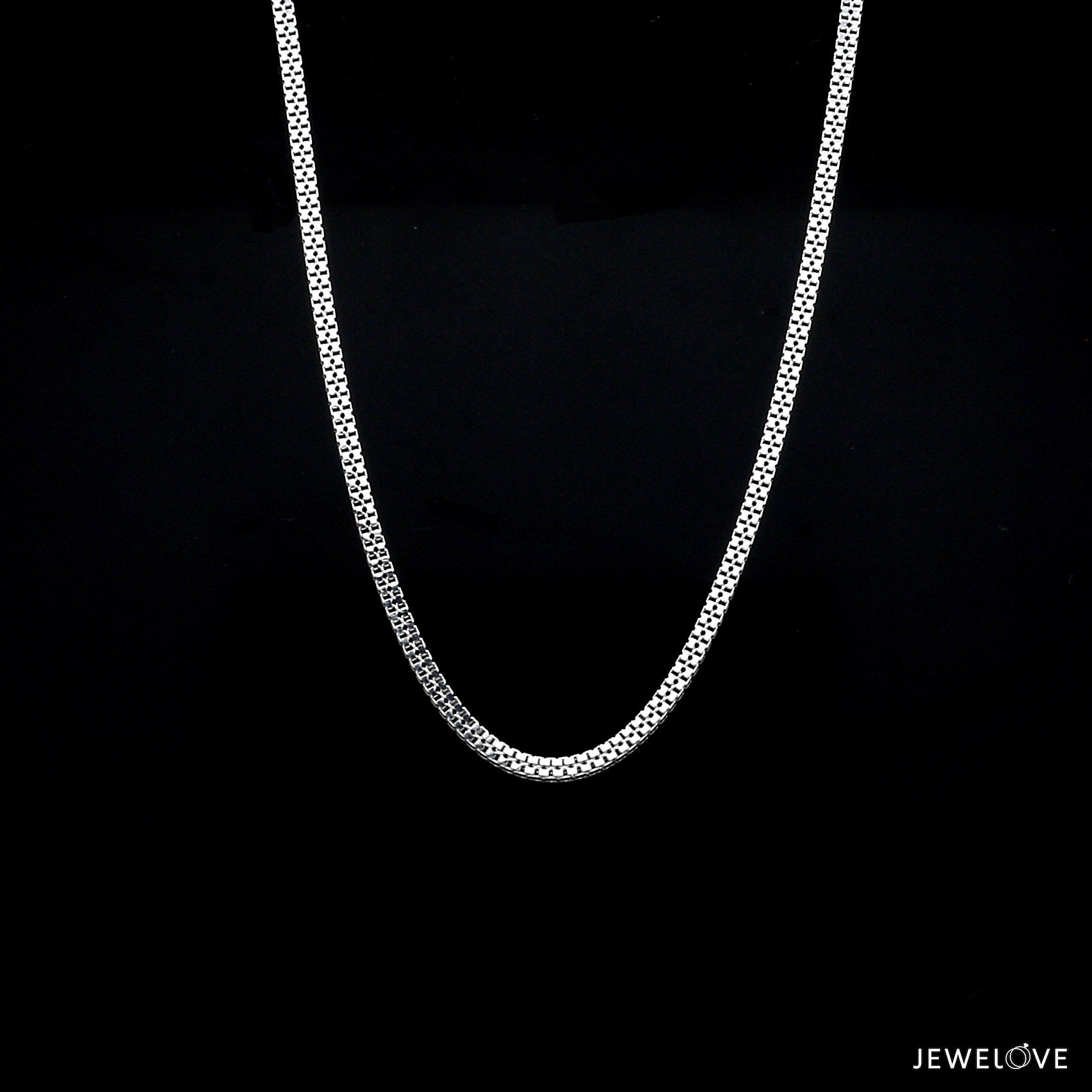 1.7mm  Double Box Platinum Chain JL PT CH 961   Jewelove.US