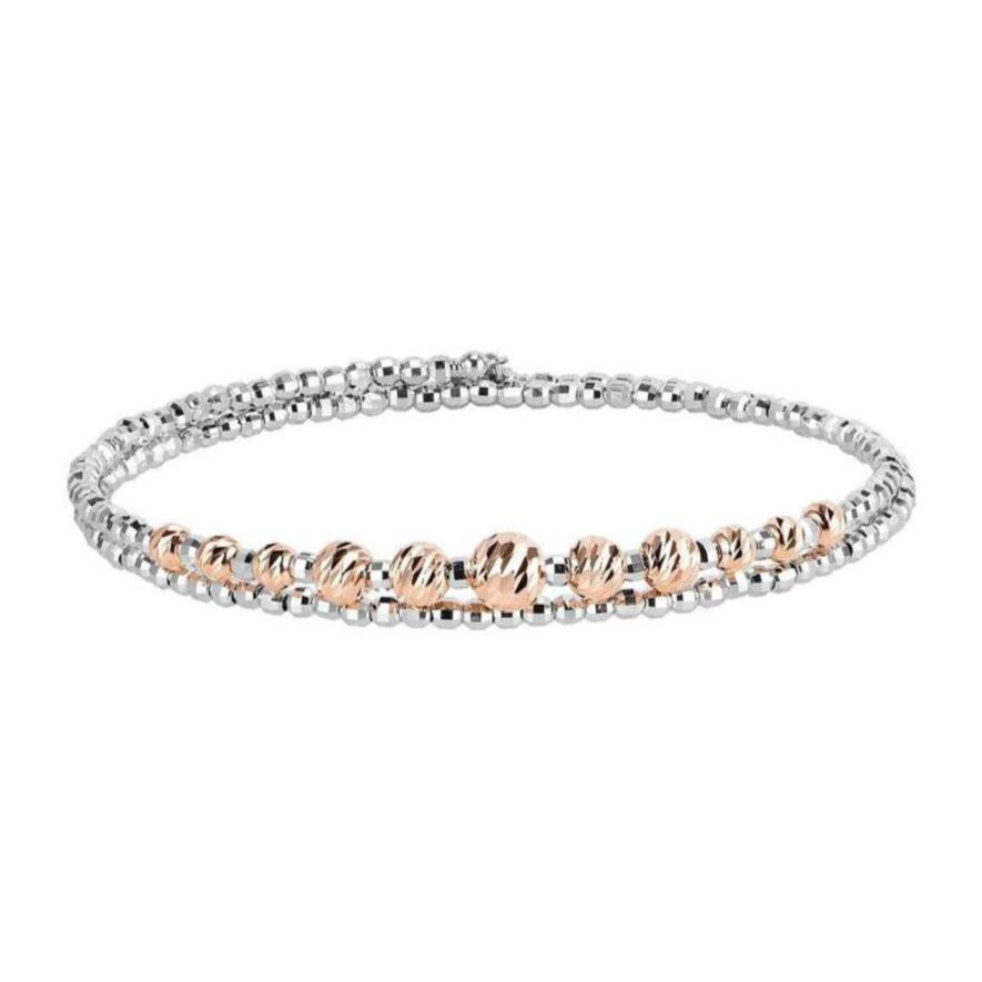 Dazzling Shiny Flexible Japanese Platinum & Rose Gold Bracelet for Women JL PTB 719