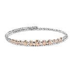 Load image into Gallery viewer, Dazzling Shiny Flexible Japanese Platinum &amp; Rose Gold Bracelet for Women JL PTB 719
