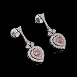 Load image into Gallery viewer, 18K White &amp; Rose Gold Earrings with Heart Cut Natural Fancy Pink &amp; White Diamonds JL AU E 105
