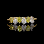 Load image into Gallery viewer, 18K Yellow Gold Ring with Fancy Pear Cut Yellow &amp; White Diamond JL AU 140

