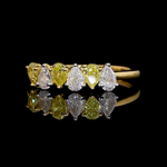 Load image into Gallery viewer, 18K Yellow Gold Ring with Fancy Pear Cut Yellow &amp; White Diamond JL AU 140
