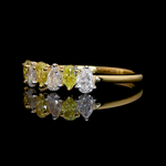 Load image into Gallery viewer, 18K Yellow Gold Ring with Fancy Pear Cut Yellow &amp; White Diamond JL AU 140
