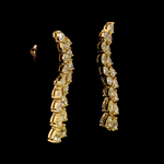Load image into Gallery viewer, 18K Yellow Gold Earrings with Pear Cut Natural Fancy Yellow Diamond JL AU E 106
