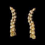 Load image into Gallery viewer, 18K Yellow Gold Earrings with Pear Cut Natural Fancy Yellow Diamond JL AU E 106
