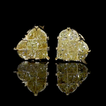 Load image into Gallery viewer, 18K Yellow Gold Heart Earrings with Natural Fancy Yellow Diamond JL AU E 107
