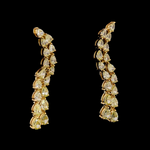 Load image into Gallery viewer, 18K Yellow Gold Earrings with Pear Cut Natural Fancy Yellow Diamond JL AU E 106
