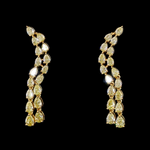 Load image into Gallery viewer, 18K Yellow Gold Earrings with Pear Cut Natural Fancy Yellow Diamond JL AU E 106
