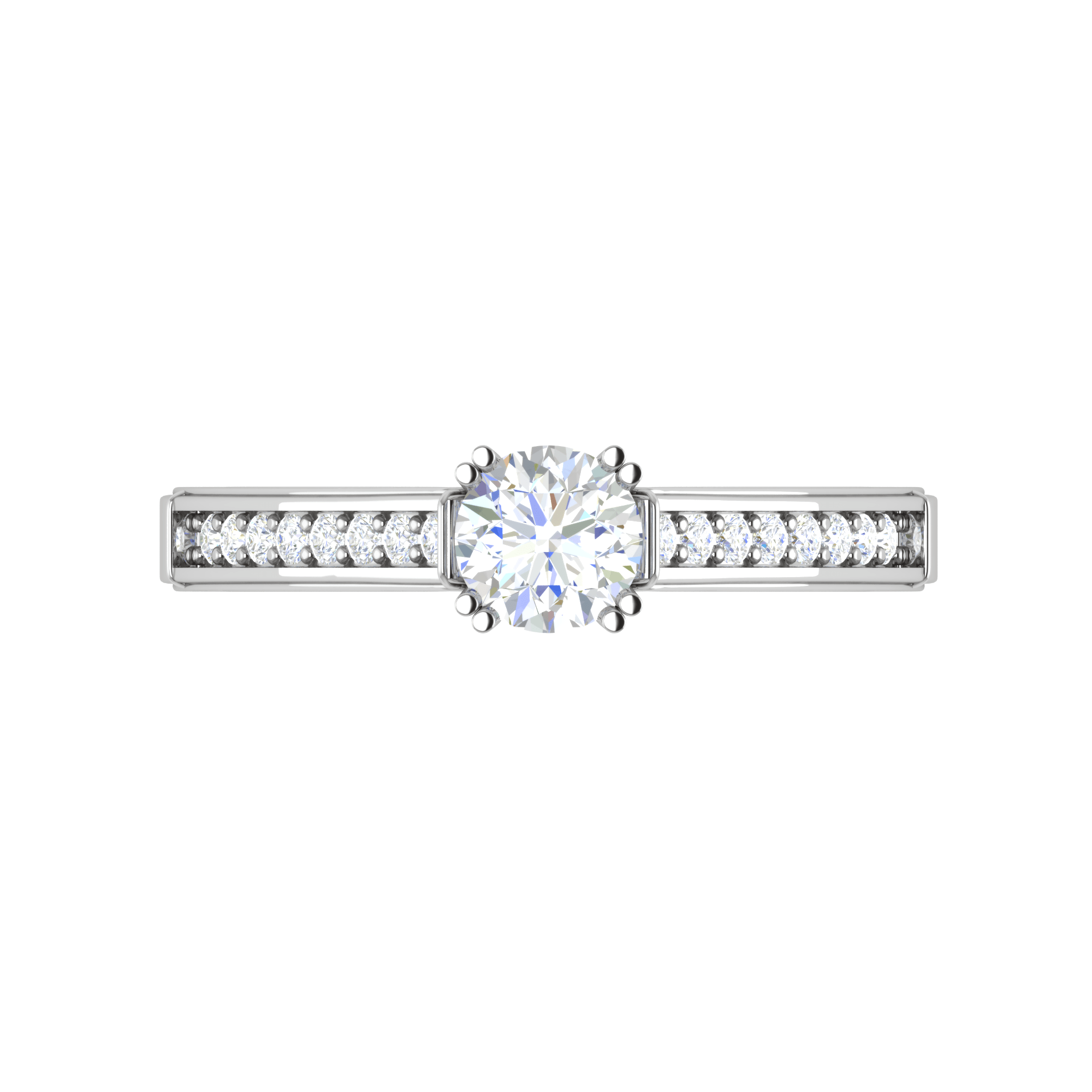 1-Carat Lab Grown Solitaire Diamond Shank Platinum Engagement Ring for Women JL PT RV RD LG-112