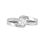 Load image into Gallery viewer, 1-Carat Lab Grown Solitaire Diamond Shank Platinum Engagement Ring JL PT RP RD LG-121
