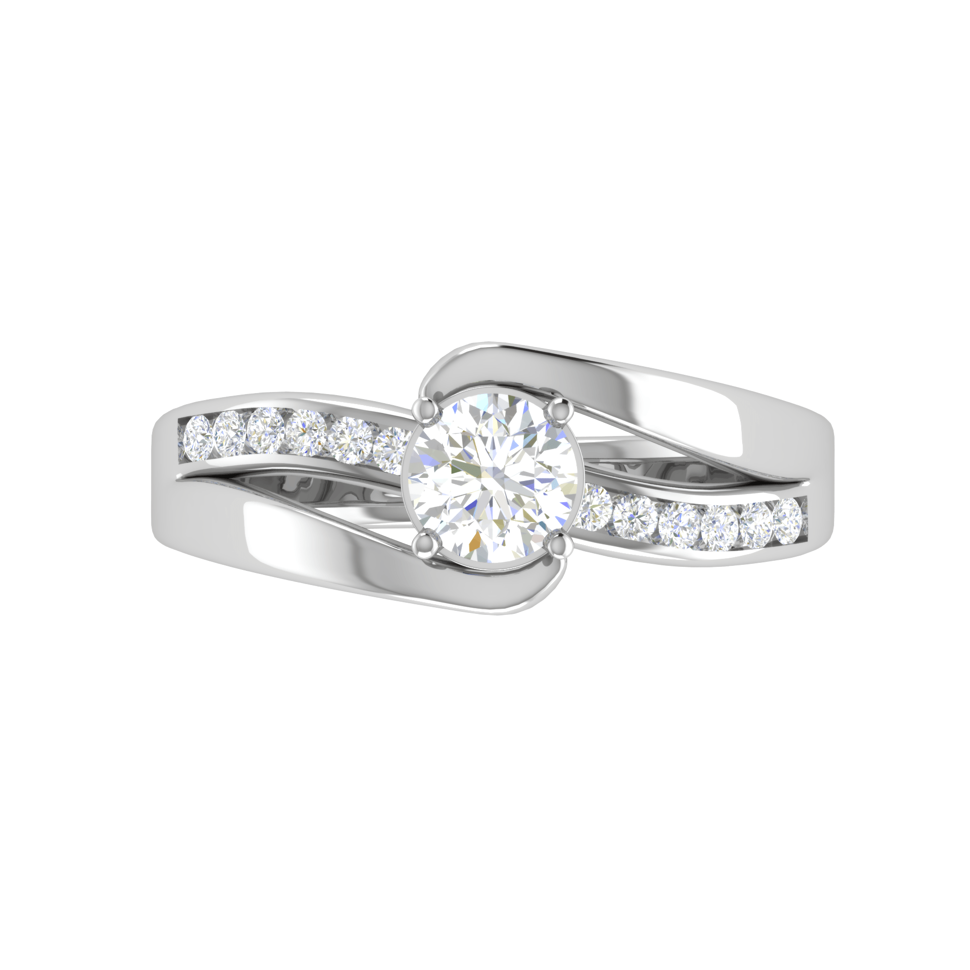 70-Pointer Lab Grown Solitaire Diamond Shank Platinum Ring JL PT RP RD LG G 121-A