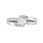 Load image into Gallery viewer, 70-Pointer Lab Grown Solitaire Diamond Shank Platinum Ring JL PT RP RD LG G 121-A
