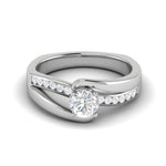 Load image into Gallery viewer, 1-Carat Lab Grown Solitaire Diamond Shank Platinum Engagement Ring JL PT RP RD LG-121
