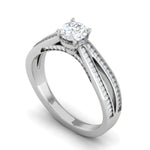 Load image into Gallery viewer, 50-Pointer Solitaire Diamond Split Shank Platinum Ring JL PT RP RD 165-A
