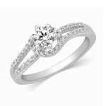 Load image into Gallery viewer, 30-Pointer Solitaire Engagement Ring for Women with a Curvy Diamond Shank JL PT 331
