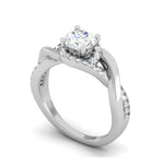 Load image into Gallery viewer, 50-Pointer Solitaire Platinum Diamond Single Twisted Shank Engagement Ring JL PT WB6007E-A
