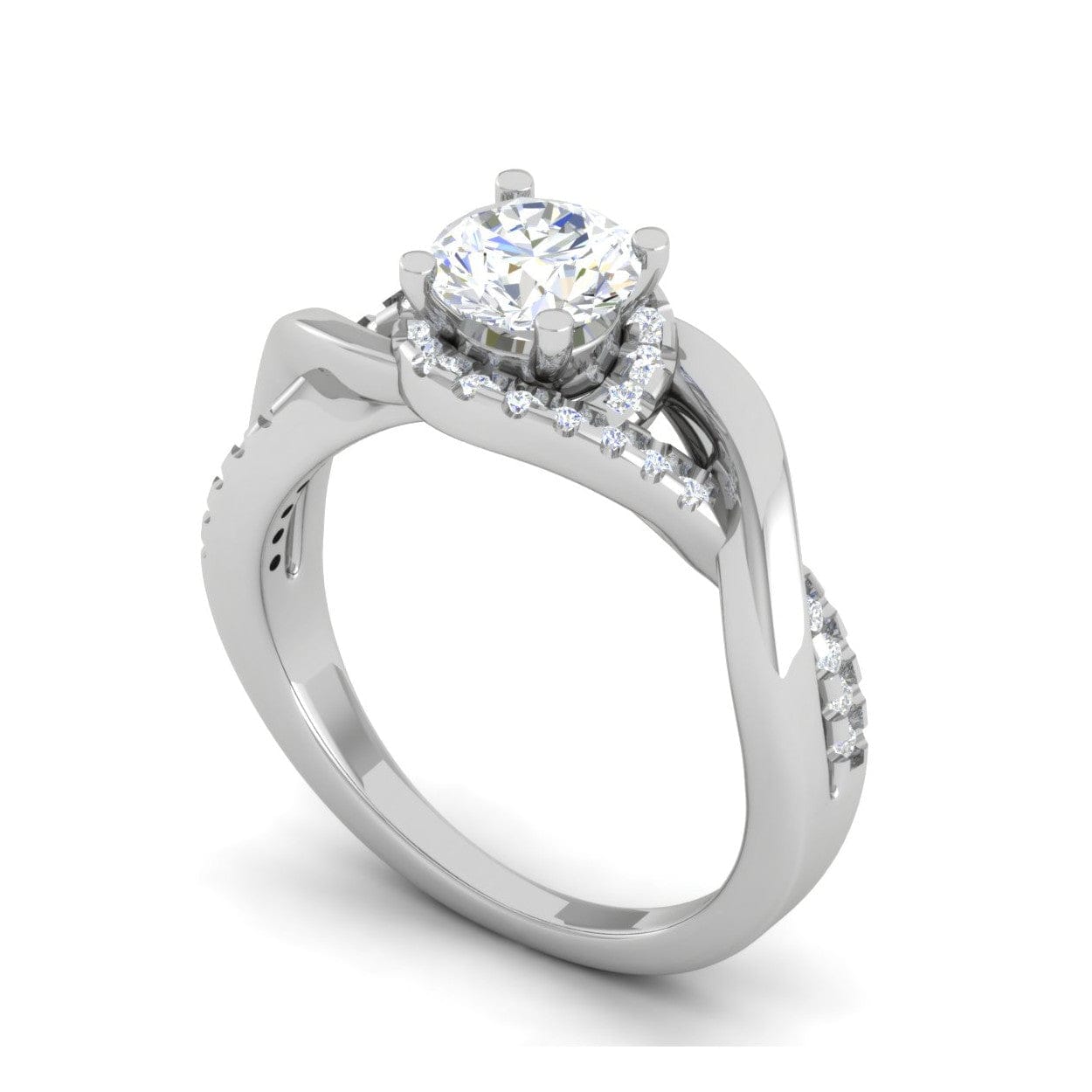 1.50-Carat Lab Grown Solitaire Platinum Diamond Single Twisted Shank Engagement Ring JL PT LG G WB6007E-C