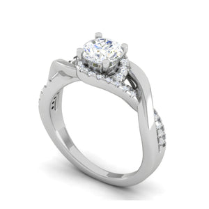 70-Pointer Solitaire Platinum Diamond Single Twisted Shank Engagement Ring JL PT WB6007E-B