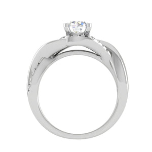 1.50-Carat Lab Grown Solitaire Platinum Diamond Single Twisted Shank Engagement Ring JL PT LG G WB6007E-C