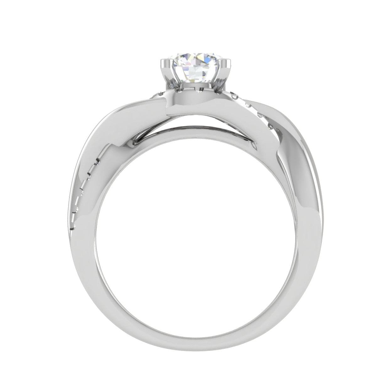 1-Carat Solitaire Platinum Diamond Single Twisted Shank Engagement Ring JL PT WB6007E-C