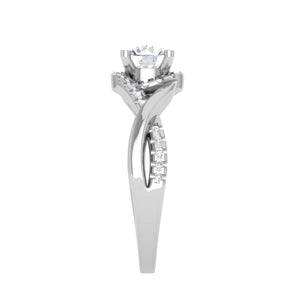 2-Carat Lab Grown Solitaire Platinum Diamond Single Twisted Shank Engagement Ring JL PT LG G WB6007E-D