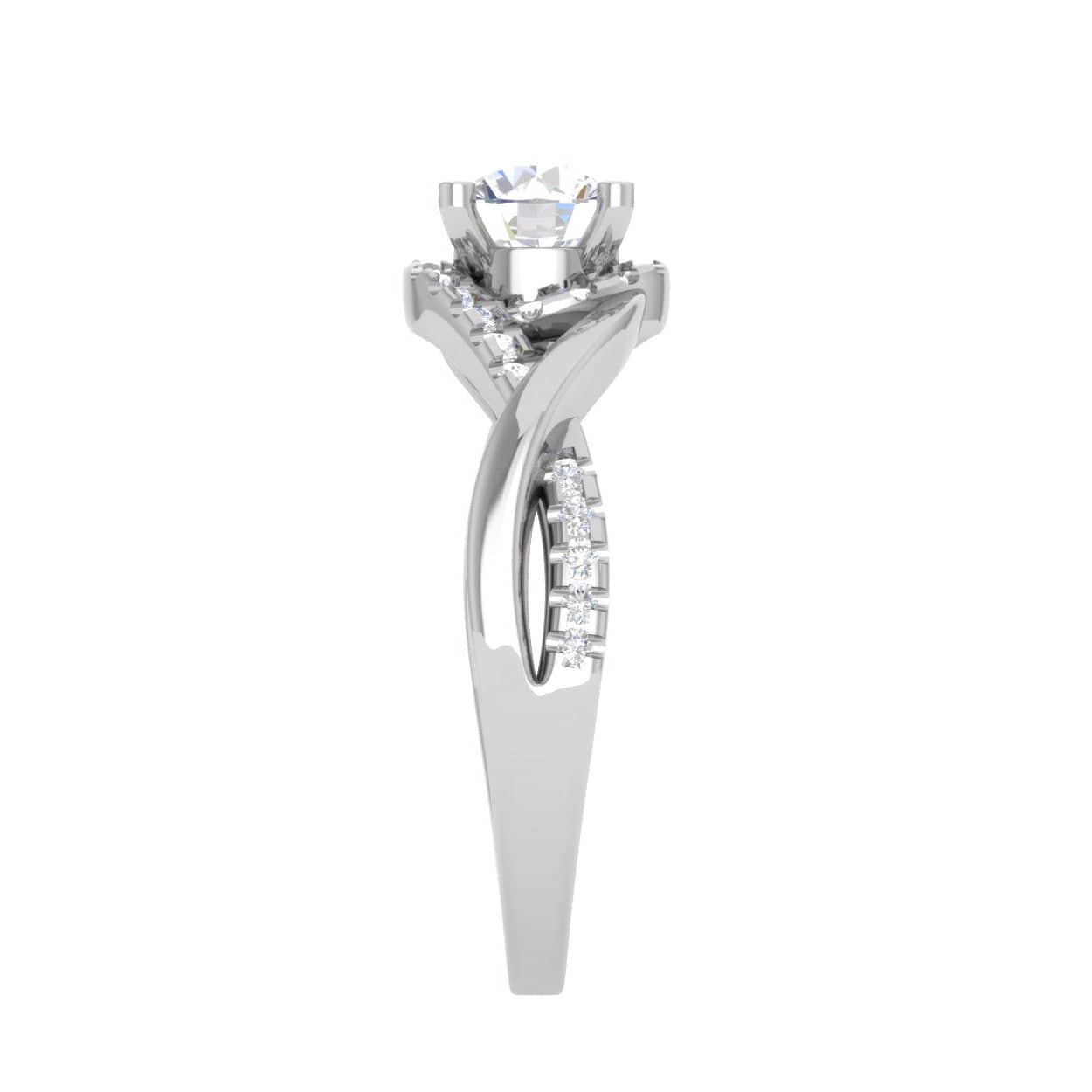 70-Pointer Lab Grown Solitaire Platinum Diamond Single Twisted Shank Engagement Ring JL PT LG G WB6007E-A