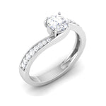 Load image into Gallery viewer, 1-Carat Lab Grown Solitaire Shank Diamond Platinum Ring JL PT RP RD LG 176-B
