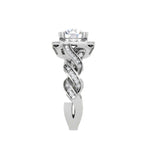 Load image into Gallery viewer, 1-Carat Lab Grown Solitaire Square Halo Diamond Twisted Shank Platinum Ring JL PT LG G REHS1530-B
