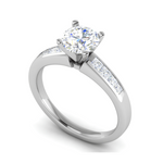 Load image into Gallery viewer, 70-Pointer Solitaire with Princess cut Diamond Shank Platinum Ring JL PT RC PR 186-B
