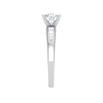 Load image into Gallery viewer, 70-Pointer Lab Grown Solitaire with Princess cut Diamond Shank Platinum Ring JL PT RC PR LG G 186-A
