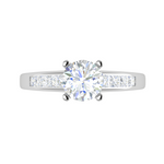 Load image into Gallery viewer, 70-Pointer Lab Grown Solitaire with Princess cut Diamond Shank Platinum Ring JL PT RC PR LG G 186-A
