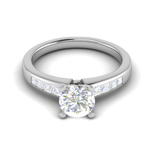 Load image into Gallery viewer, 2-Carat Lab Grown Solitaire with Princess cut Diamond Shank Platinum Ring JL PT RC PR LG G 186-D
