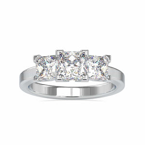 70-Pointer Princess Cut Solitaire Platinum Diamond Accent Ring JL PT 0062-B