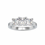 Load image into Gallery viewer, 70-Pointer Princess Cut Solitaire Platinum Diamond Accent Ring JL PT 0062-B   Jewelove.US
