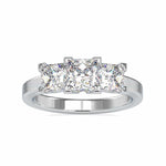 Load image into Gallery viewer, 50-Pointer Princess Cut Solitaire Platinum Diamond Accent Ring JL PT 0062-A
